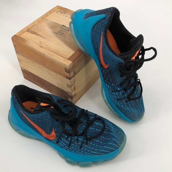 Nike KD Sneakers Size 5Y Aqua/Orange Kevin Durant 768867-480 Blue Lagoon - Picture 1 of 13